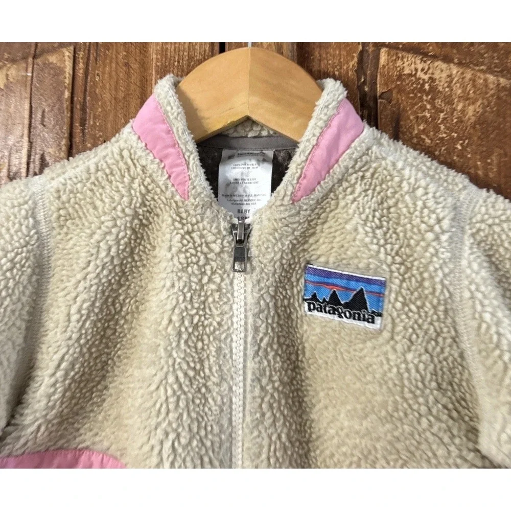 Patagonia Baby Retro X Jacket Rare‎ Vintage Cream Pink Sz 18 Months